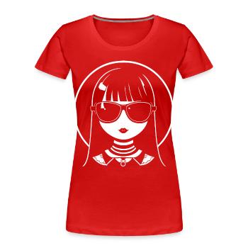 Niedliche Anime Girl Gothic Manga Märchen Sonnenbrille - Frauen Premium Bio T-Shirt - Rot - Vorne - Mia (176cm)