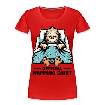 Chemise de sieste officielle - T-shirt bio Premium Femme - rouge - Devant - Mia (176cm)