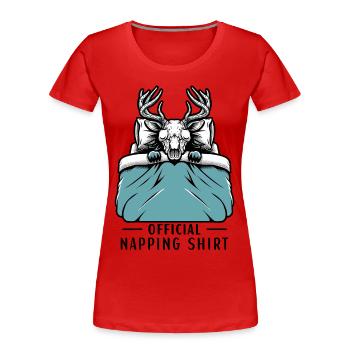 Wendigo Chemise de sieste officielle - T-shirt bio Premium Femme - rouge - Devant - Mia (176cm)