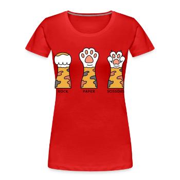 Rock Paper Scissors - Frauen Premium Bio T-Shirt - Rot - Vorne - Mia (176cm)