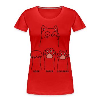 Rock Paper Scissors - Frauen Premium Bio T-Shirt - Rot - Vorne - Mia (176cm)