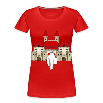 Schloss Geist Gespenst Spuk Mitternacht spuken - Frauen Premium Bio T-Shirt - Rot - Vorne - Mia (176cm)