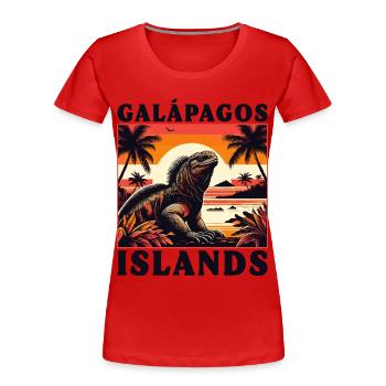 Marine Iguana Galápagos Islands - Frauen Premium Bio T-Shirt - Rot - Vorne - Mia (176cm)