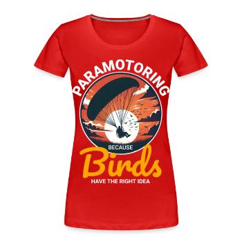 Pilote de paramoteur Paramoteur Parapente motorisé - T-shirt bio Premium Femme - rouge - Devant - Mia (176cm)