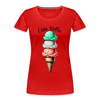 Ciao Bella - Frauen Premium Bio T-Shirt - Rot - Vorne - Mia (176cm)