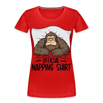 Chemise de sieste officielle Bigfoot - T-shirt bio Premium Femme - rouge - Devant - Mia (176cm)