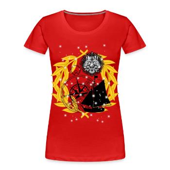 Kompass maritim Schiff Schiffe Seefahrt Käpten - Frauen Premium Bio T-Shirt - Rot - Vorne - Mia (176cm)