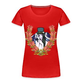 Österreich Tirol Tiroler Schöhnheit Mädchen - Frauen Premium Bio T-Shirt - Rot - Vorne - Mia (176cm)