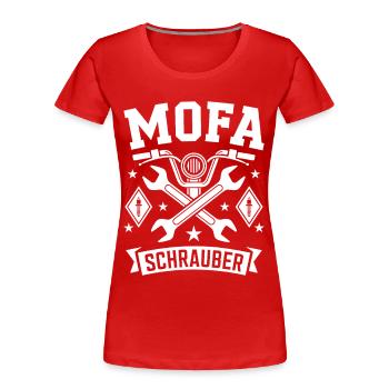 Mécanicien de cyclomoteur Conducteur de cyclomoteur - T-shirt bio Premium Femme - rouge - Devant - Mia (176cm)