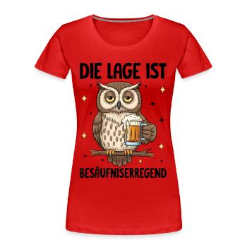 La situation est l’ivresse - T-shirt bio Premium Femme - rouge - Devant - Mia (176cm)