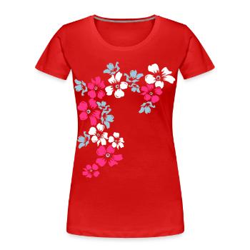 flowers - Frauen Premium Bio T-Shirt - Rot - Vorne - Mia (176cm)