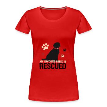 Hund Hunde Retten Tierheim Liebe Geschenk - Frauen Premium Bio T-Shirt - Rot - Vorne - Mia (176cm)