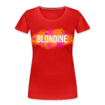 Blonde Splash - Women's Premium Organic T-Shirt - red - Front - Mia (176cm)