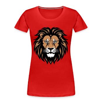 Lion - T-shirt bio Premium Femme - rouge - Devant - Mia (176cm)