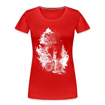 Prêt à rouler: Design parfait pour les vététistes! - T-shirt bio Premium Femme - rouge - Devant - Mia (176cm)