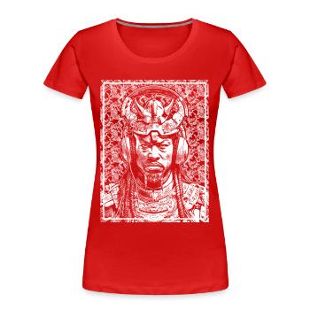 Gloomy pride: Samurai streetwear for clubs - Women's Premium Organic T-Shirt - red - Front - Mia (176cm)