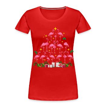 flamingo xmas. christmas gift - Women's Premium Organic T-Shirt - red - Front - Mia (176cm)