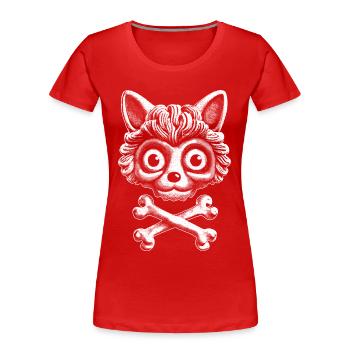 Cat Pirate Adventure : Style rebelle - T-shirt bio Premium Femme - rouge - Devant - Mia (176cm)