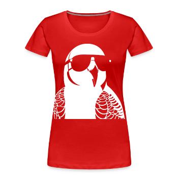 Funny Bird Wearing Sunglasses Cool Bourke's Parak - Women's Premium Organic T-Shirt - red - Front - Mia (176cm)