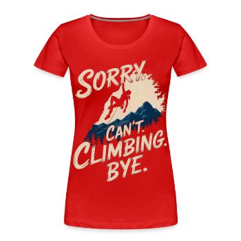Klettern Freeclimbing felsklettern für Frauen - Frauen Premium Bio T-Shirt - Rot - Vorne - Mia (176cm)