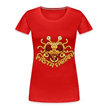 Pasta Spaghetti FSM Italy Pasta Pesto Cook - Women's Premium Organic T-Shirt - red - Front - Mia (176cm)