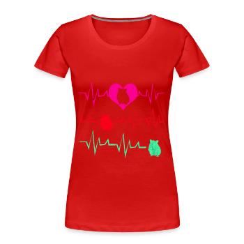 Chinchilla - T-shirt bio Premium Femme - rouge - Devant - Mia (176cm)