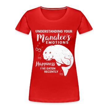 Manatee - Women's Premium Organic T-Shirt - red - Front - Mia (176cm)