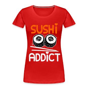 Sushi - Frauen Premium Bio T-Shirt - Rot - Vorne - Mia (176cm)