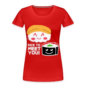 Sushi - Women's Premium Organic T-Shirt - red - Front - Mia (176cm)