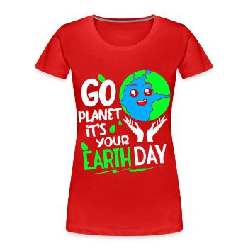 Klimawandel Earth Day Umweltschutz Öko Bio Erde - Frauen Premium Bio T-Shirt - Rot - Vorne - Mia (176cm)