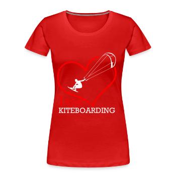 Kiteboard - Frauen Premium Bio T-Shirt - Rot - Vorne - Mia (176cm)