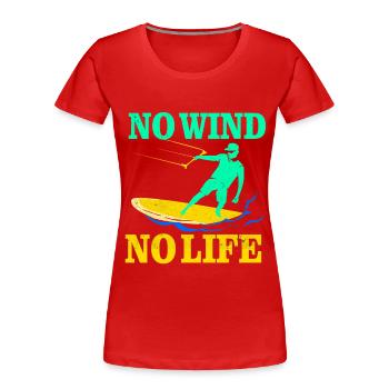 Kiteboard - Frauen Premium Bio T-Shirt - Rot - Vorne - Mia (176cm)