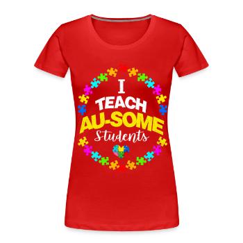 Autismus - Frauen Premium Bio T-Shirt - Rot - Vorne - Mia (176cm)