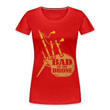 Cornemuse - T-shirt bio Premium Femme - rouge - Devant - Mia (176cm)