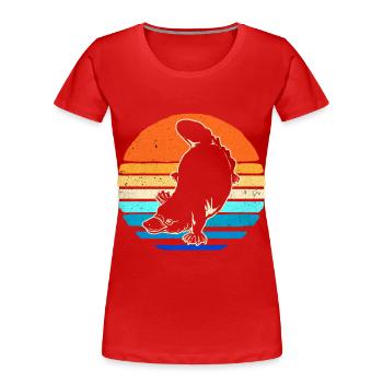 Schnabeltier - Frauen Premium Bio T-Shirt - Rot - Vorne - Mia (176cm)