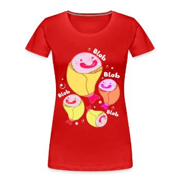 Blobfish Deep Sea Grumpy Introverted Gift - Women's Premium Organic T-Shirt - red - Front - Mia (176cm)