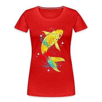 Koi - Frauen Premium Bio T-Shirt - Rot - Vorne - Mia (176cm)