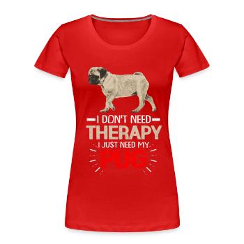 Mops - T-shirt bio Premium Femme - rouge - Devant - Mia (176cm)