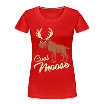 Elk - Women's Premium Organic T-Shirt - red - Front - Mia (176cm)