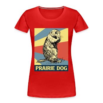 Ground Squirrel Prairie Dog Marmot Prairie Rodent - Women's Premium Organic T-Shirt - red - Front - Mia (176cm)