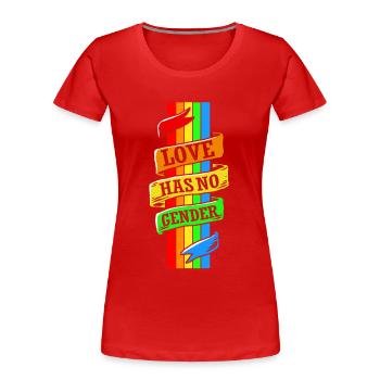 LGBT Lesbisch Schwul Gay Regenbogen Homo Trans - Frauen Premium Bio T-Shirt - Rot - Vorne - Mia (176cm)