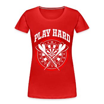 Dart Team Dartboard Dartpfeil Bullseye Dartverein - Frauen Premium Bio T-Shirt - Rot - Vorne - Mia (176cm)