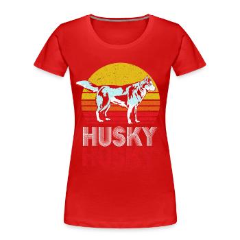 Husky - Women's Premium Organic T-Shirt - red - Front - Mia (176cm)