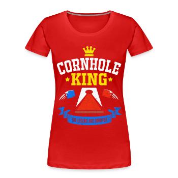 cornhole - T-shirt bio Premium Femme - rouge - Devant - Mia (176cm)