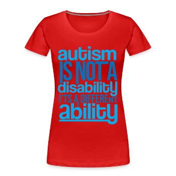 Autismus - Frauen Premium Bio T-Shirt - Rot - Vorne - Mia (176cm)
