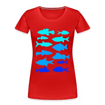 Anglerfisch Karpfen Hecht - Frauen Premium Bio T-Shirt - Rot - Vorne - Mia (176cm)