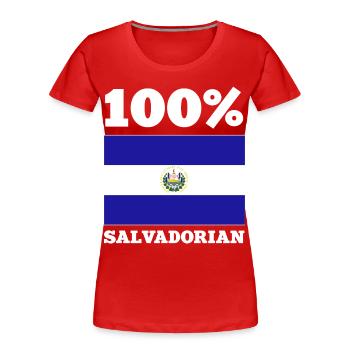 El Salvador Flagge - Frauen Premium Bio T-Shirt - Rot - Vorne - Mia (176cm)