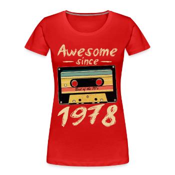 1978 Geburtstag 1978 Geboren Geburtstagsgeschenk - Frauen Premium Bio T-Shirt - Rot - Vorne - Mia (176cm)