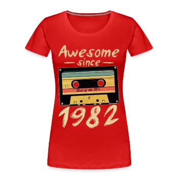 1982 Birthday 1982 Born Birthday Present - Women's Premium Organic T-Shirt - red - Front - Mia (176cm)