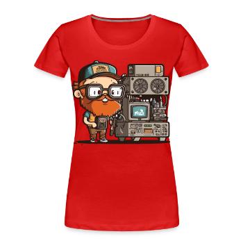 Geek-Chic - Frauen Premium Bio T-Shirt - Rot - Vorne - Mia (176cm)